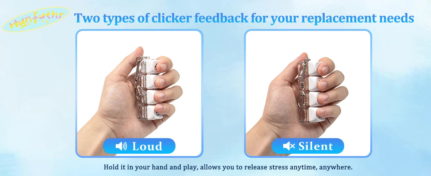 4-Key Keyboard Fidget Clicker Keychain