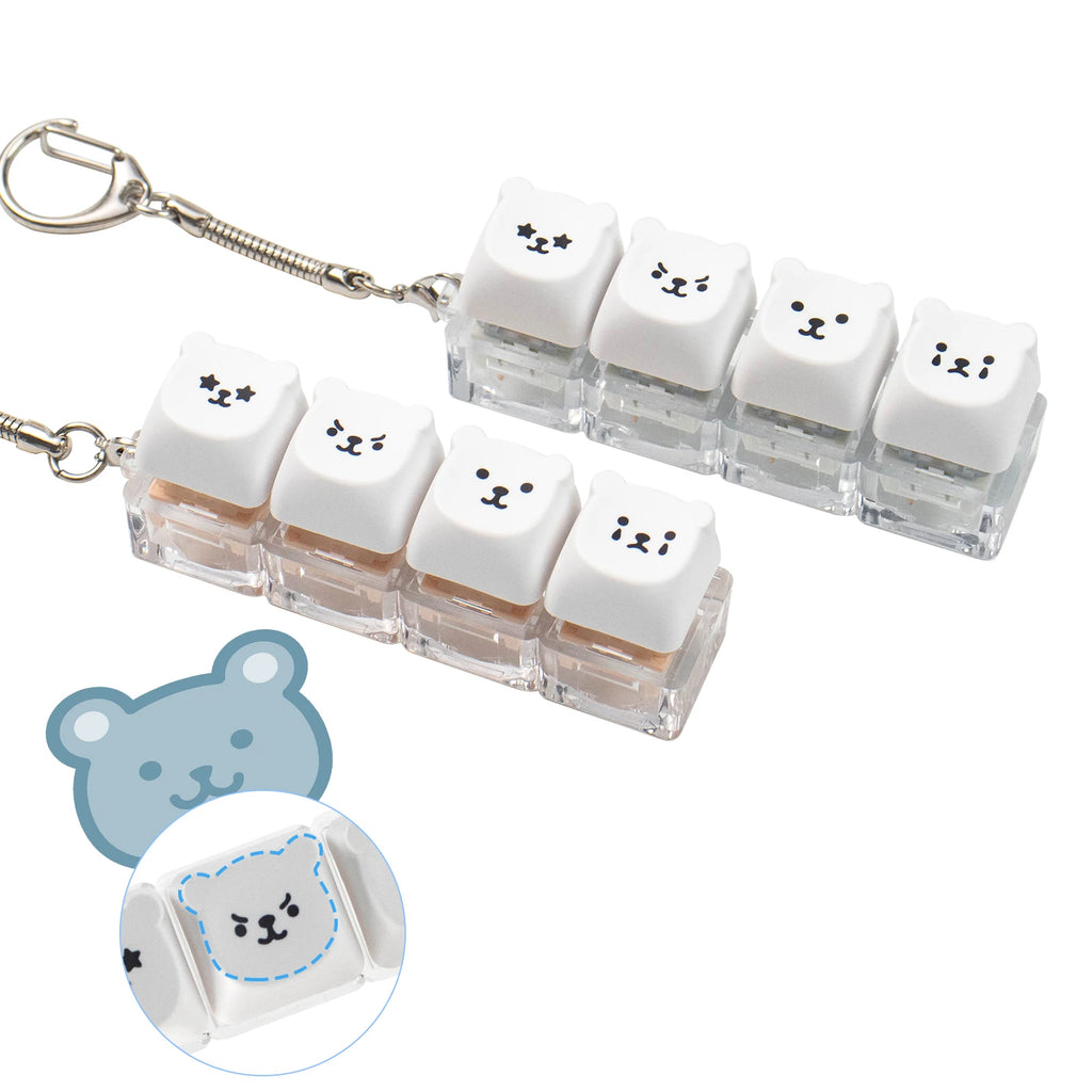 4-Key Keyboard Fidget Clicker Keychain