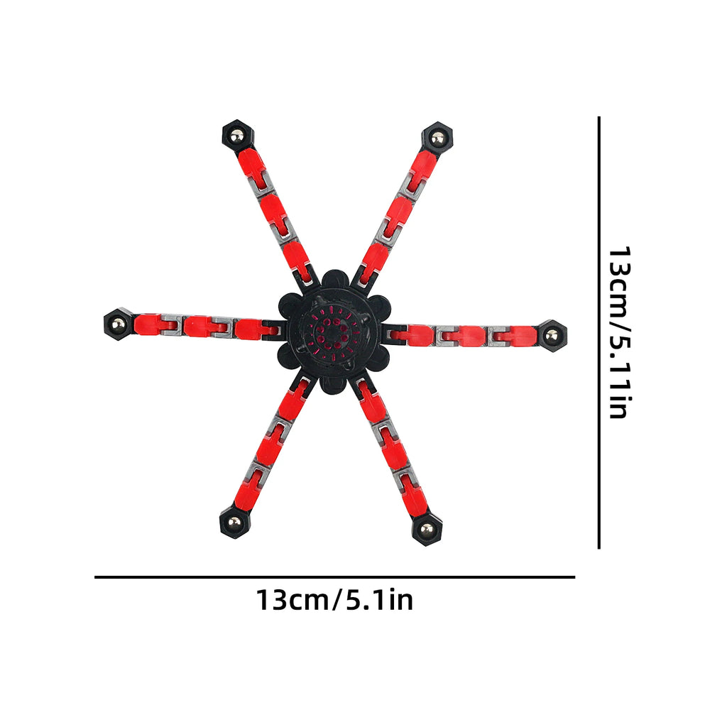 Transformable Chain Fidget Spinner | Sensory Fingertip Gyro for Kids & Adults