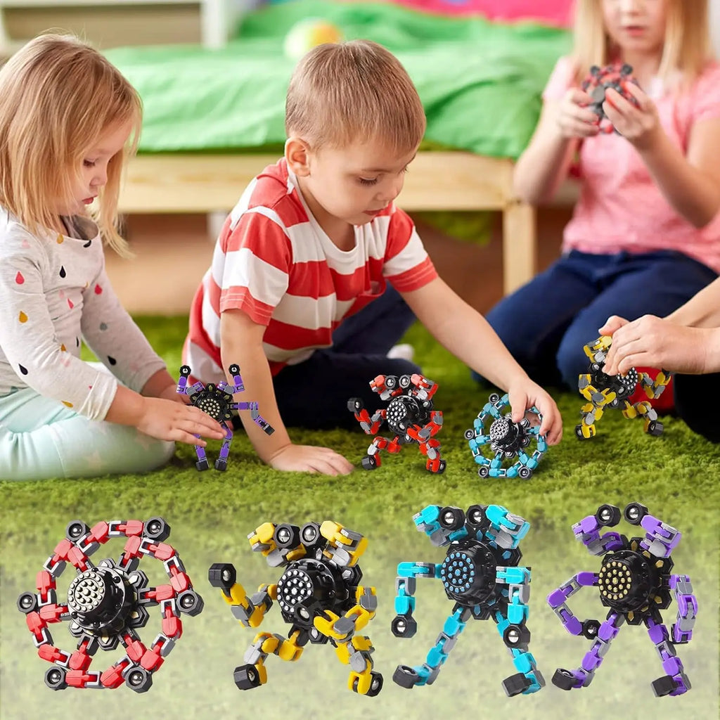 Transformable Chain Fidget Spinner | Sensory Fingertip Gyro for Kids & Adults