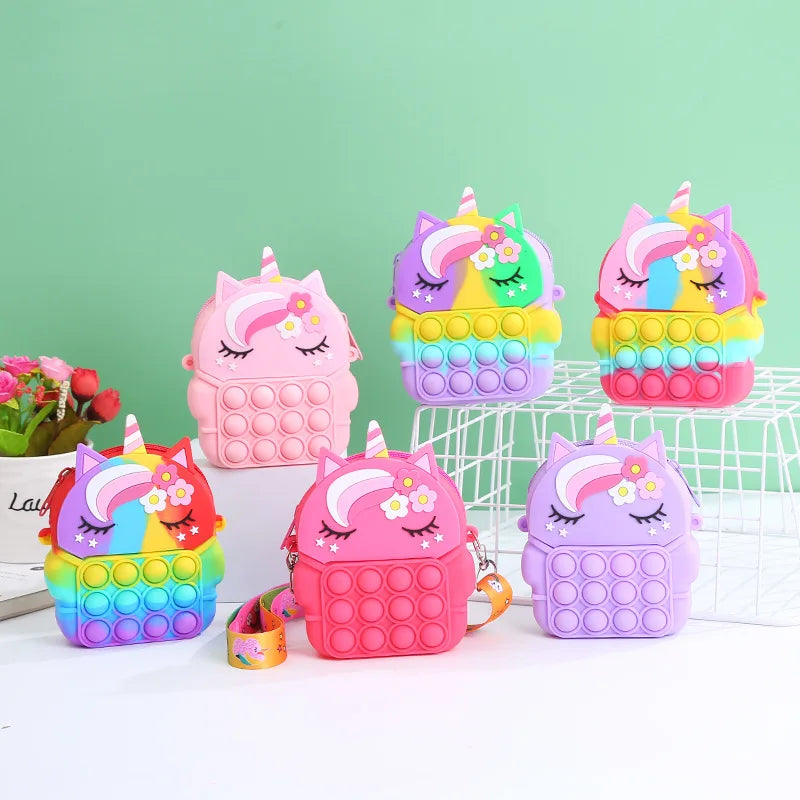Pop Bubble Sensory Coin Purse | Silicone Fidget Bag for Kids