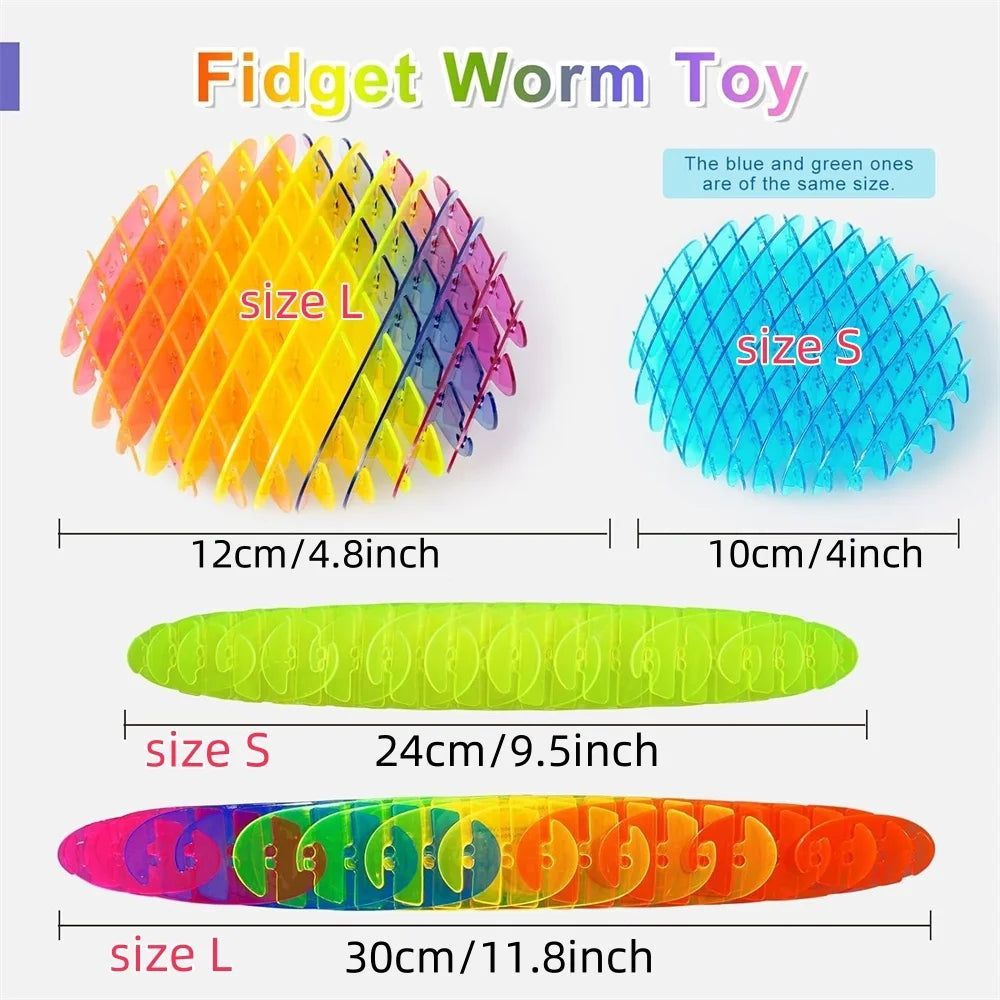 Fidget Worm Slug Toy | Stretchy Sensory Stress Relief Toy for Kids & Adults