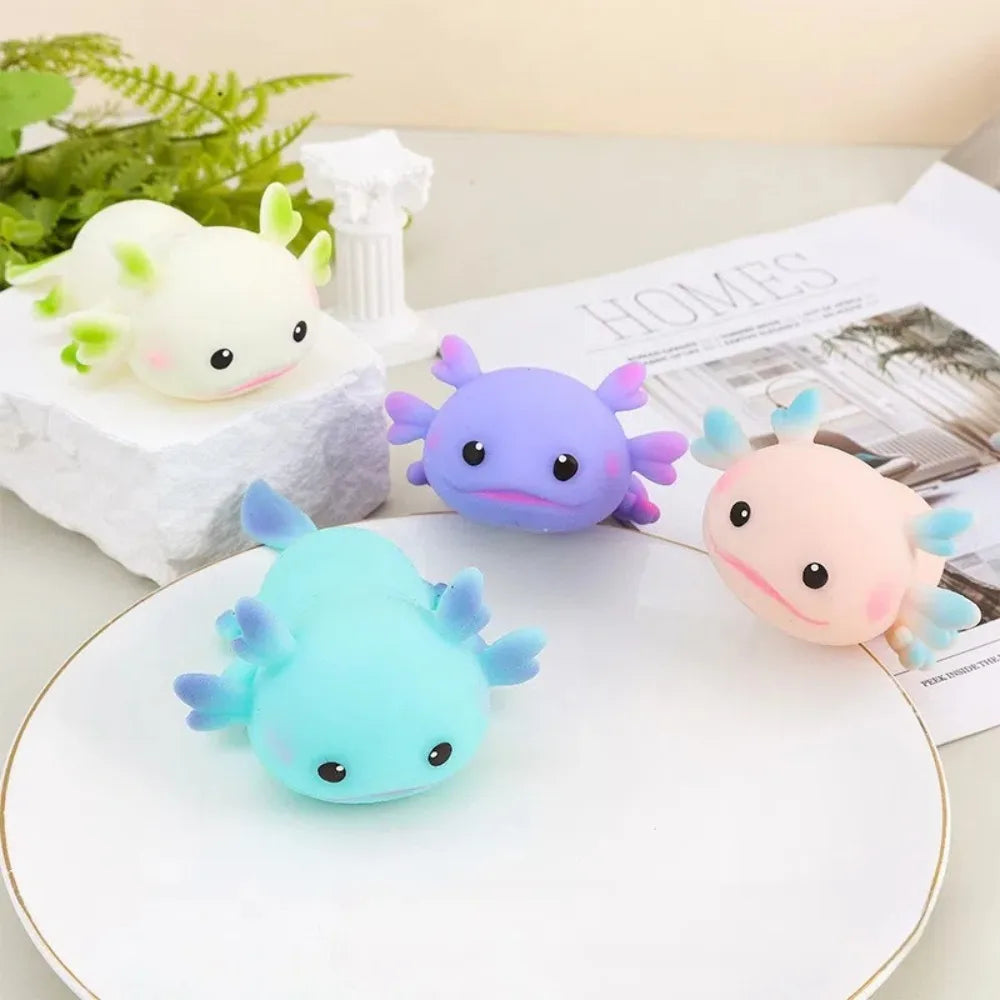 Axolotl Squishy Squeeze Toy | Slow Rising Stretch Fidget Doll for Stress Relief