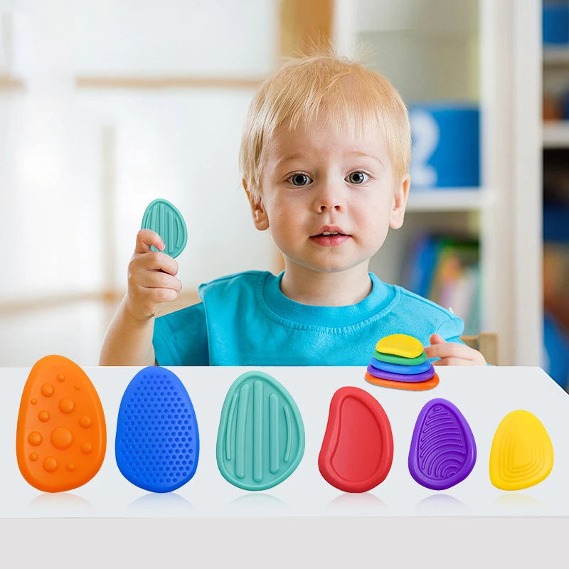 Silicone Sensory Stone Fidget Toys – 6 Pack