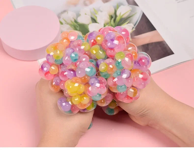 Rainbow Sensory Stress Relief Ball | 3D Squishy Fidget Toy for Kids & Adults