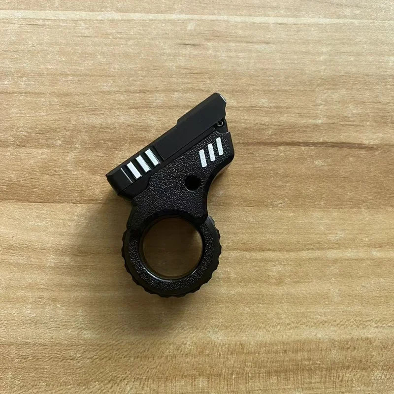 3D Printed Rotary Finger Slider Fidget Toy – Textured Ratchet Spinner