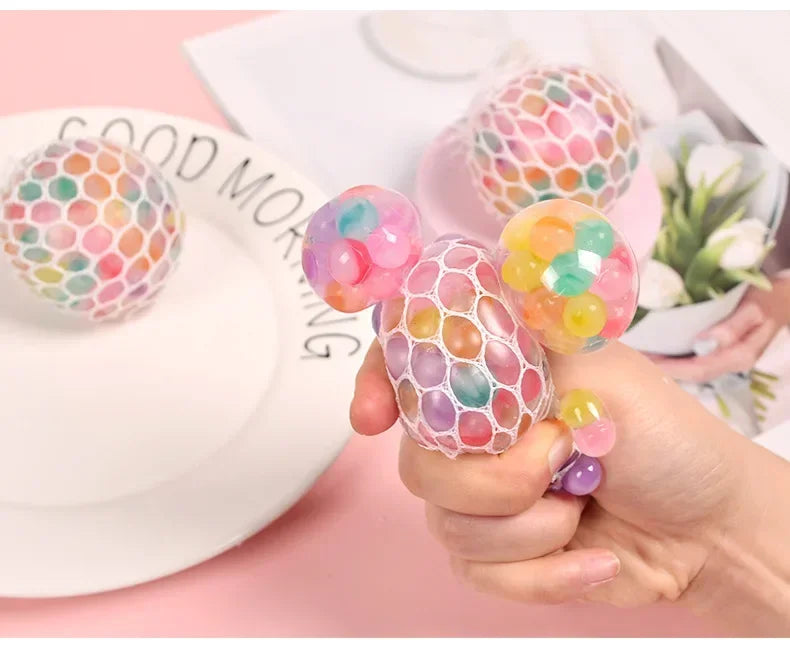 Rainbow Sensory Stress Relief Ball | 3D Squishy Fidget Toy for Kids & Adults