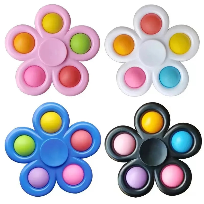 Tie-Dye Push Bubble Fidget Spinner | Sensory Pop Hand Spinner for ADHD & Anxiety