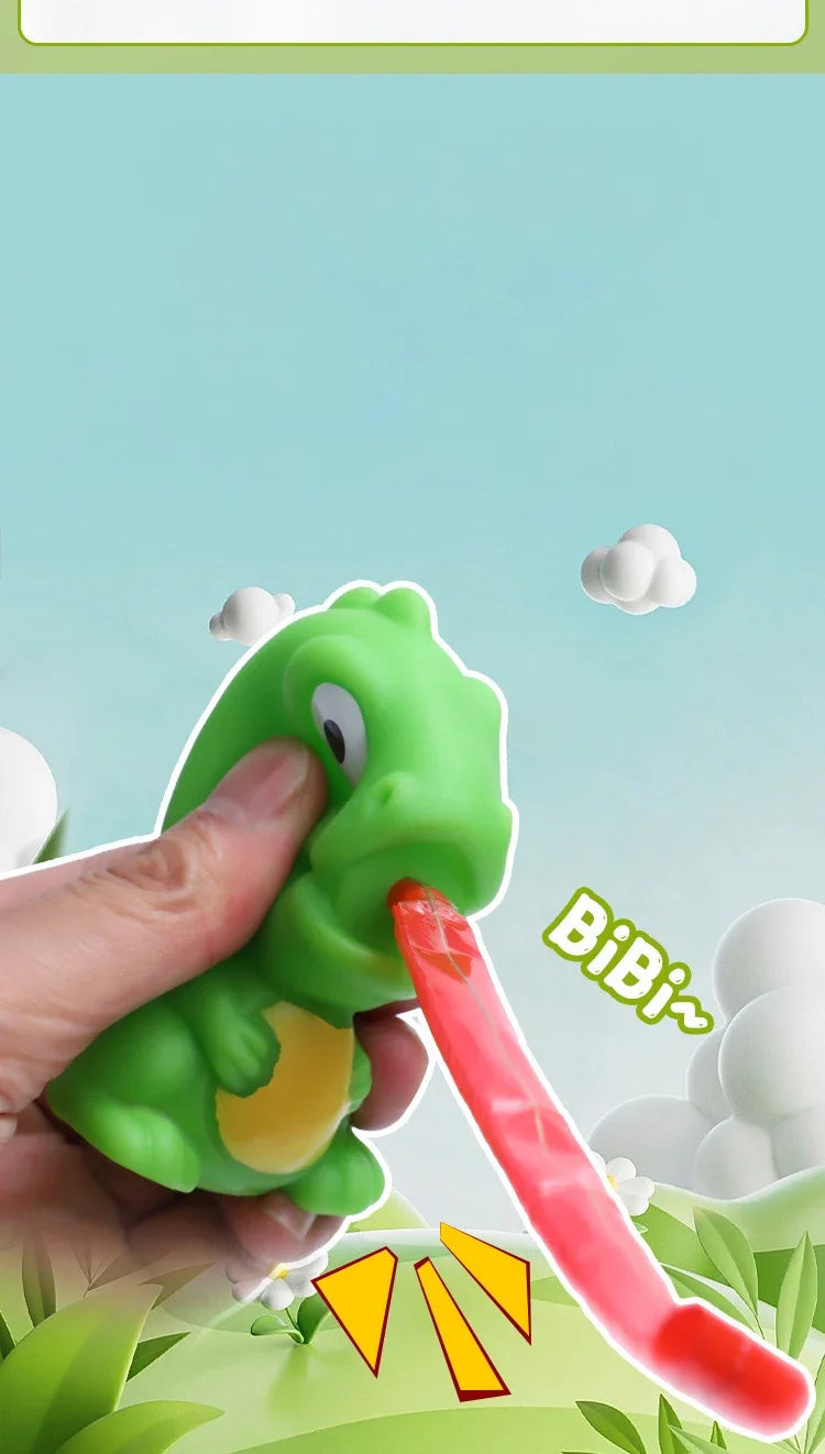 Squeeze Tongue-Out Fidget Toy – Frog & Dinosaur Stress Relief Pinch Toy
