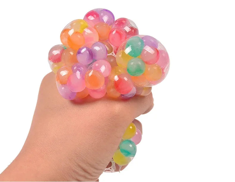 Rainbow Sensory Stress Relief Ball | 3D Squishy Fidget Toy for Kids & Adults