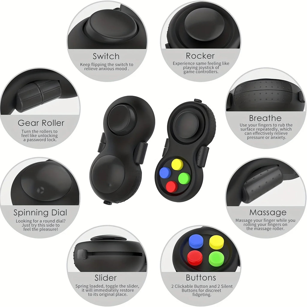 8-in-1 Fidget Pad – Multi-Function Sensory Cube & Stress Relief Toy