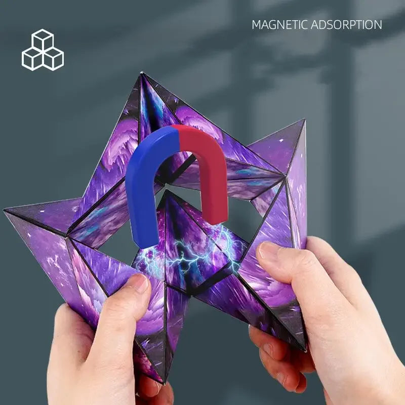 Magnetic Magic Puzzle Cube | Shape-Shifting 3D Fidget Toy for Kids & Adults