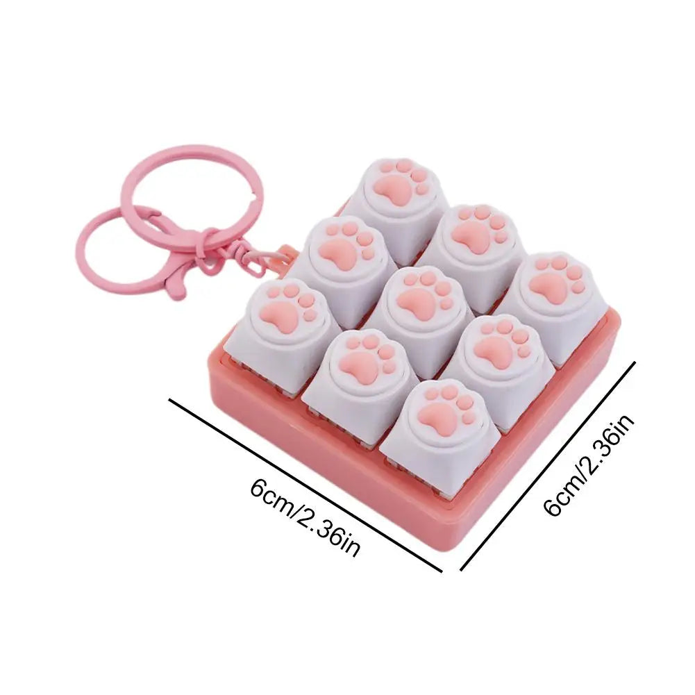 Cat Paw Keycap Fidget Keychain Clicker