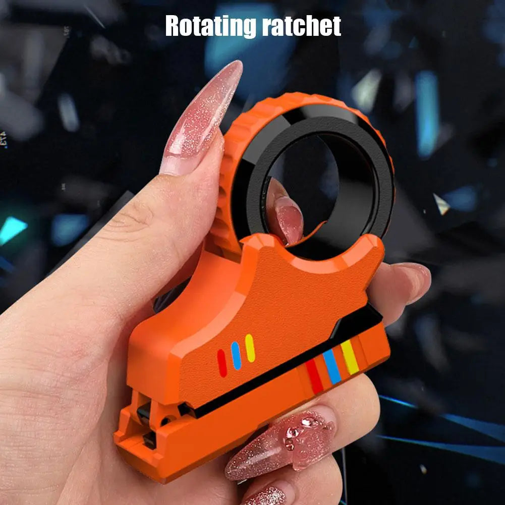 3D Printed Rotary Finger Slider Fidget Toy – Textured Ratchet Spinner