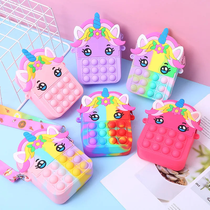 Pop Bubble Sensory Coin Purse | Silicone Fidget Bag for Kids