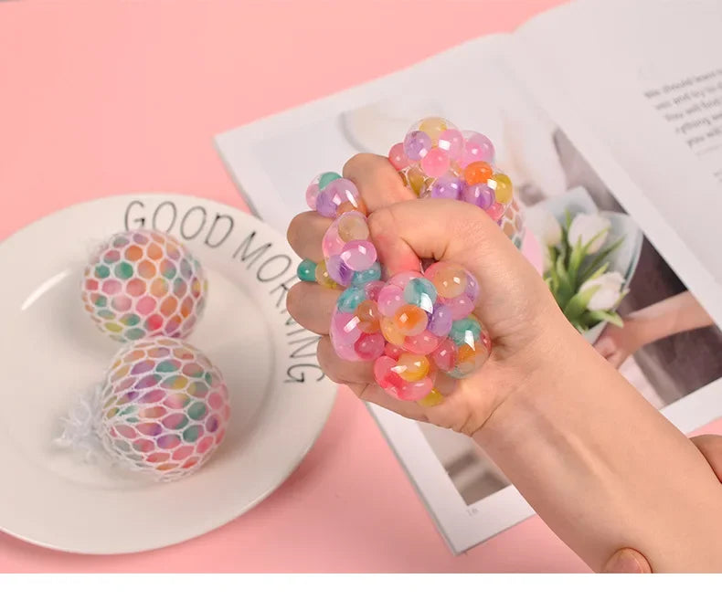 Rainbow Sensory Stress Relief Ball | 3D Squishy Fidget Toy for Kids & Adults