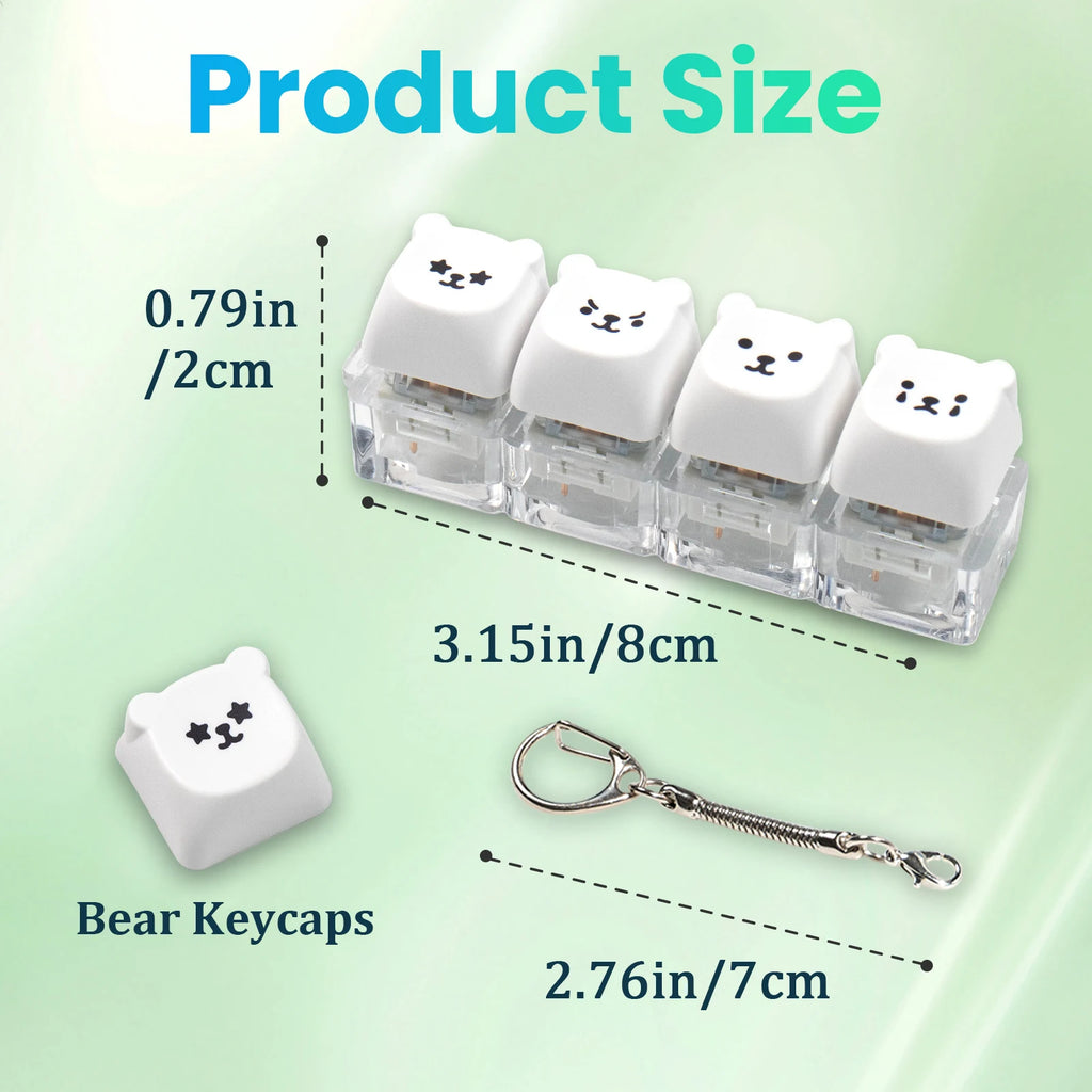 4-Key Keyboard Fidget Clicker Keychain