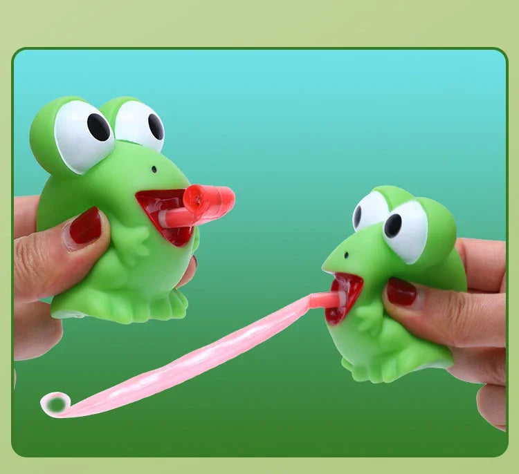 Squeeze Tongue-Out Fidget Toy – Frog & Dinosaur Stress Relief Pinch Toy