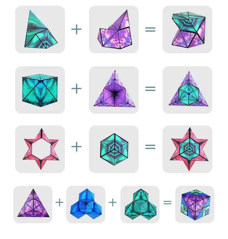 Magnetic Magic Puzzle Cube | Shape-Shifting 3D Fidget Toy for Kids & Adults