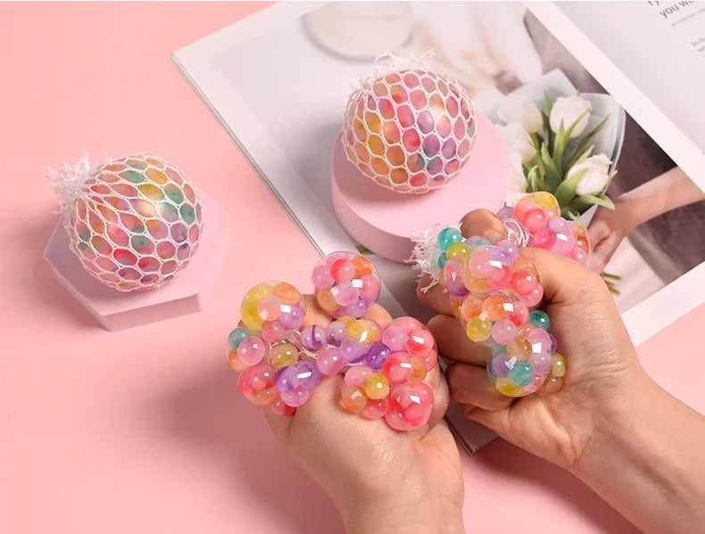 Rainbow Sensory Stress Relief Ball | 3D Squishy Fidget Toy for Kids & Adults
