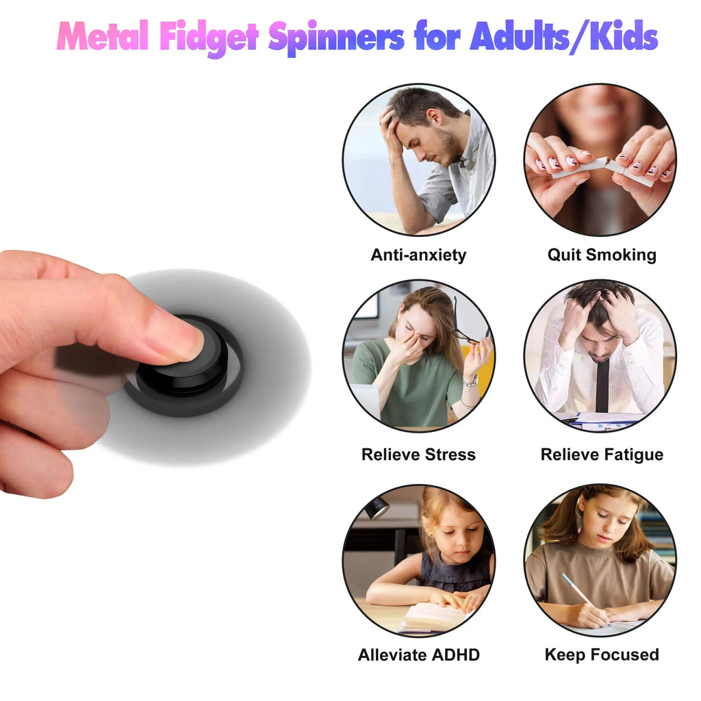 Metal UFO Fidget Spinner – Rainbow Alloy Finger Toy
