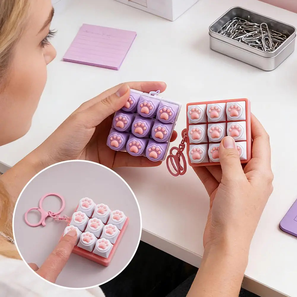 Cat Paw Keycap Fidget Keychain Clicker
