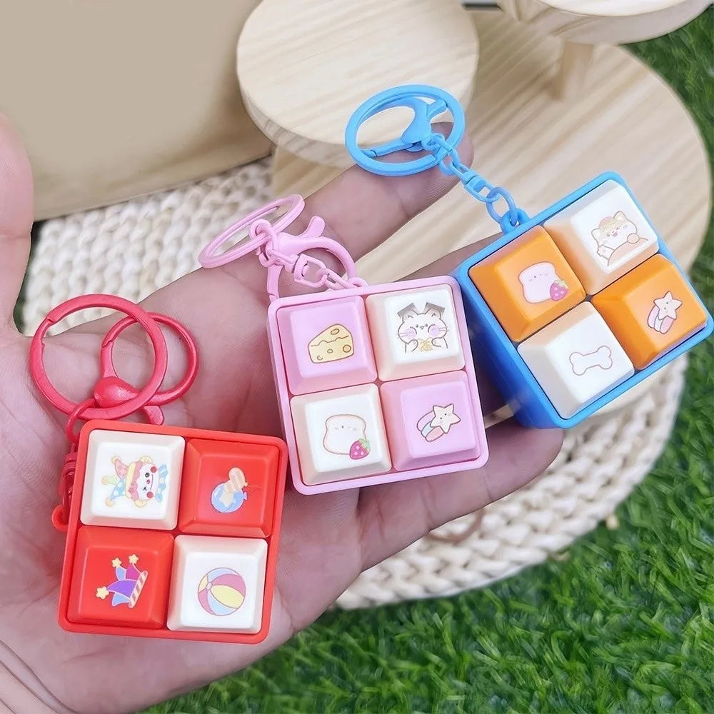Capybara Keyboard Keycap Fidget Keychain | Light & Sound Stress Relief Toy