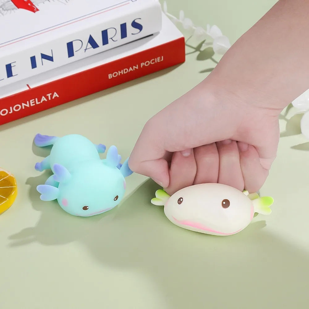 Axolotl Squishy Squeeze Toy | Slow Rising Stretch Fidget Doll for Stress Relief