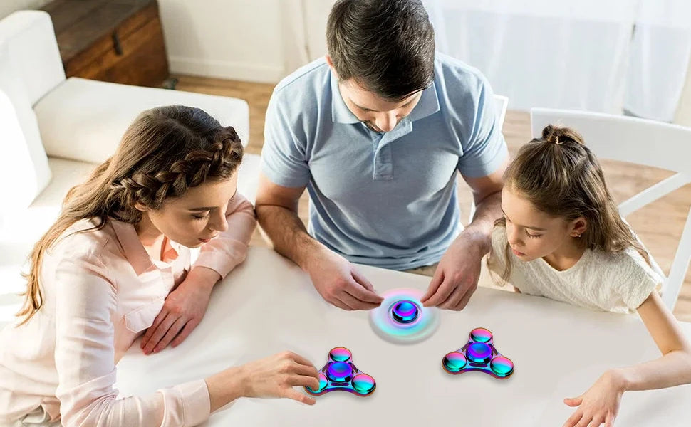 Metal UFO Fidget Spinner – Rainbow Alloy Finger Toy