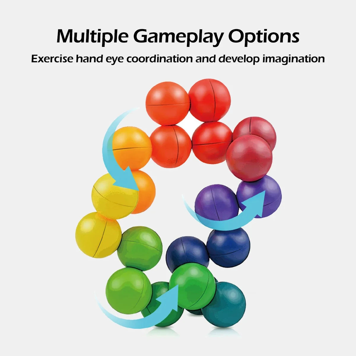 3D Rotating Sensory Fidget Balls – 20-Pack Stress Relief & Learning Toy