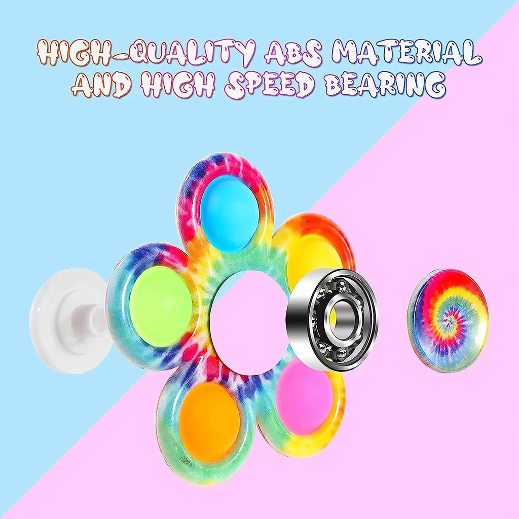 Tie-Dye Push Bubble Fidget Spinner | Sensory Pop Hand Spinner for ADHD & Anxiety