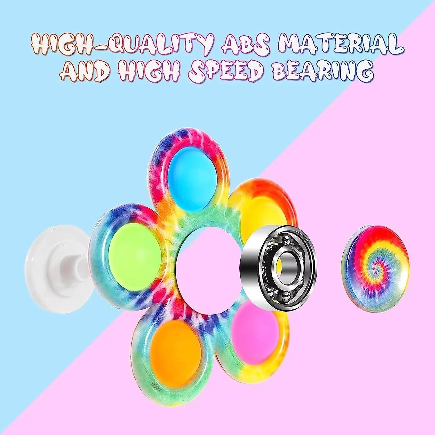 Tie-Dye Push Bubble Fidget Spinner | Sensory Pop Hand Spinner for ADHD & Anxiety