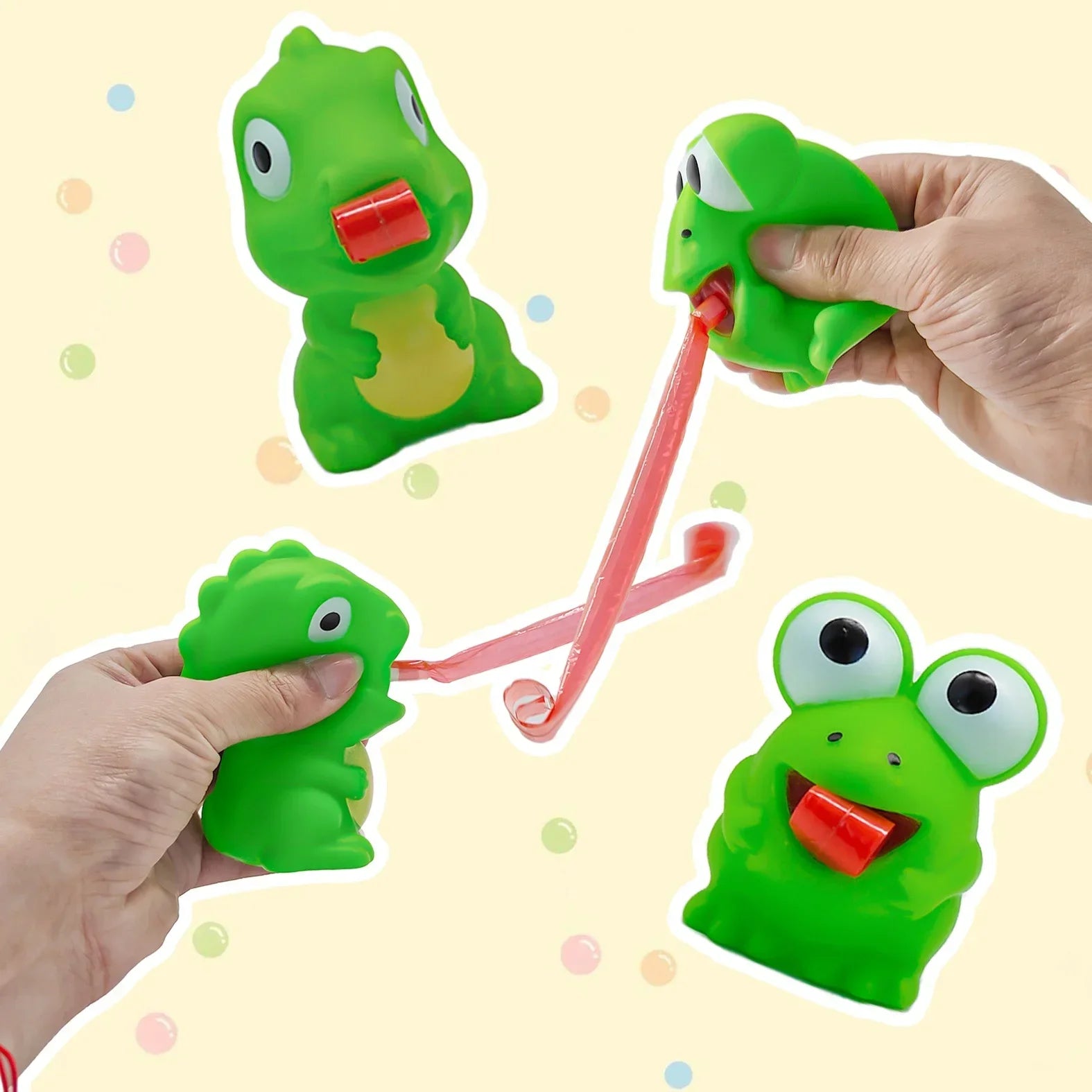 Squeeze Tongue-Out Fidget Toy – Frog & Dinosaur Stress Relief Pinch Toy