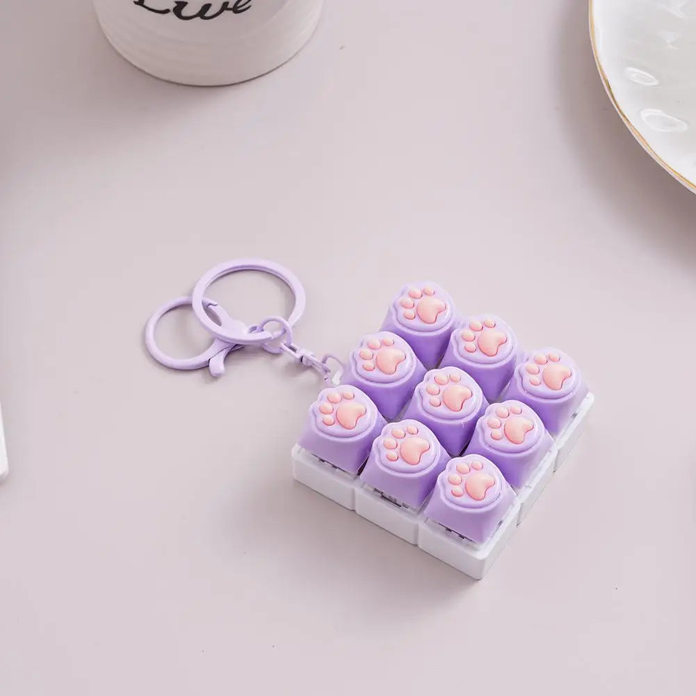 Cat Paw Keycap Fidget Keychain Clicker