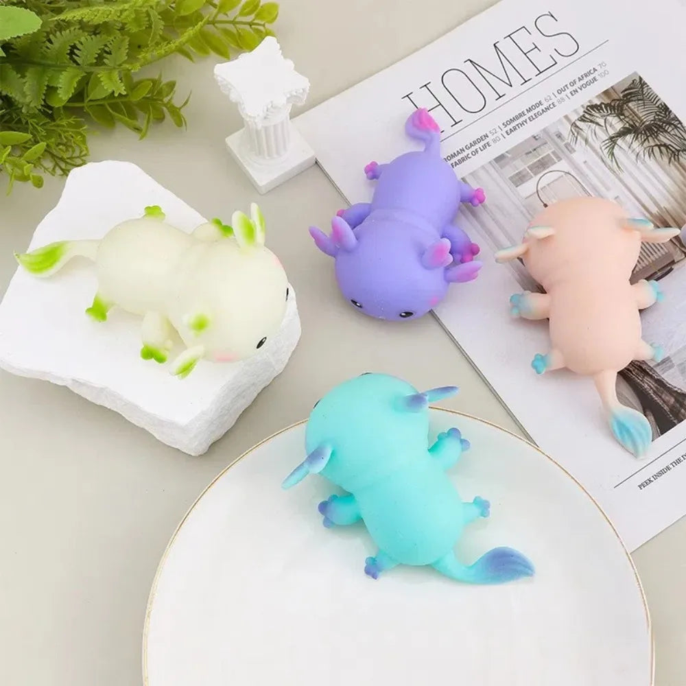 Axolotl Squishy Squeeze Toy | Slow Rising Stretch Fidget Doll for Stress Relief