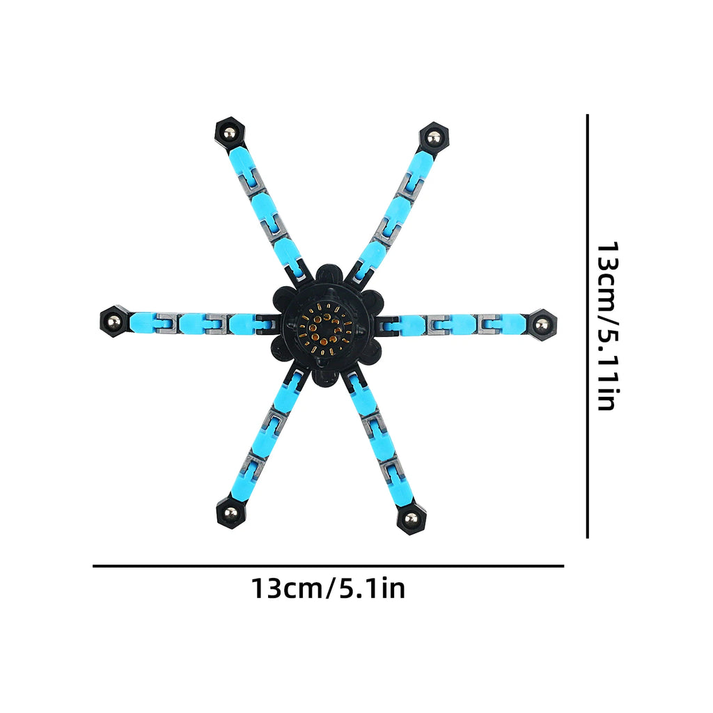 Transformable Chain Fidget Spinner | Sensory Fingertip Gyro for Kids & Adults