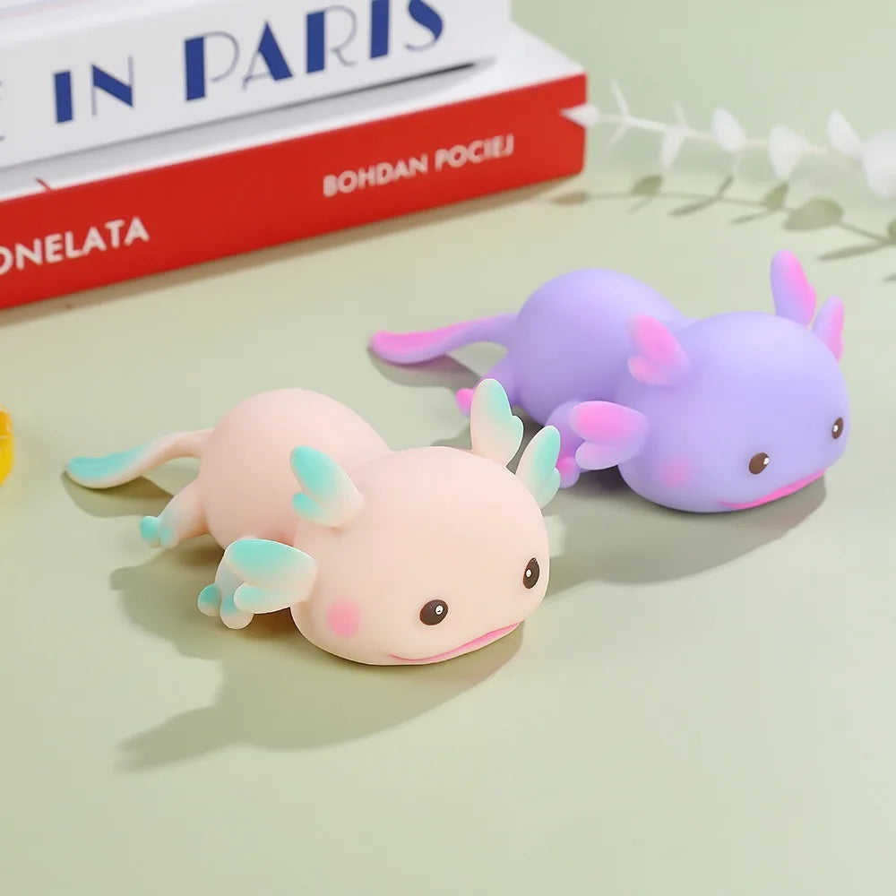 Axolotl Squishy Squeeze Toy | Slow Rising Stretch Fidget Doll for Stress Relief
