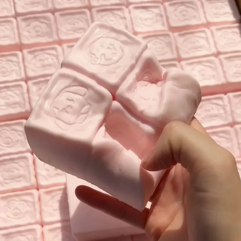 Squishy Strawberry Cube Stress Relief Toy | Slow Rising Fidget Squishy