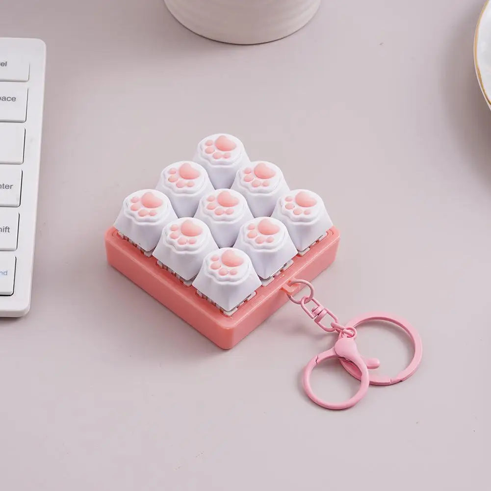 Cat Paw Keycap Fidget Keychain Clicker