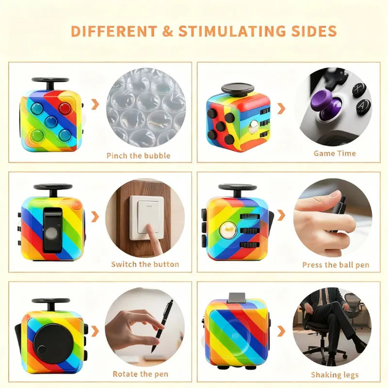 Mini Fidget Cube | Stress Relief Toy for Kids & Adults with ADHD & Anxiety