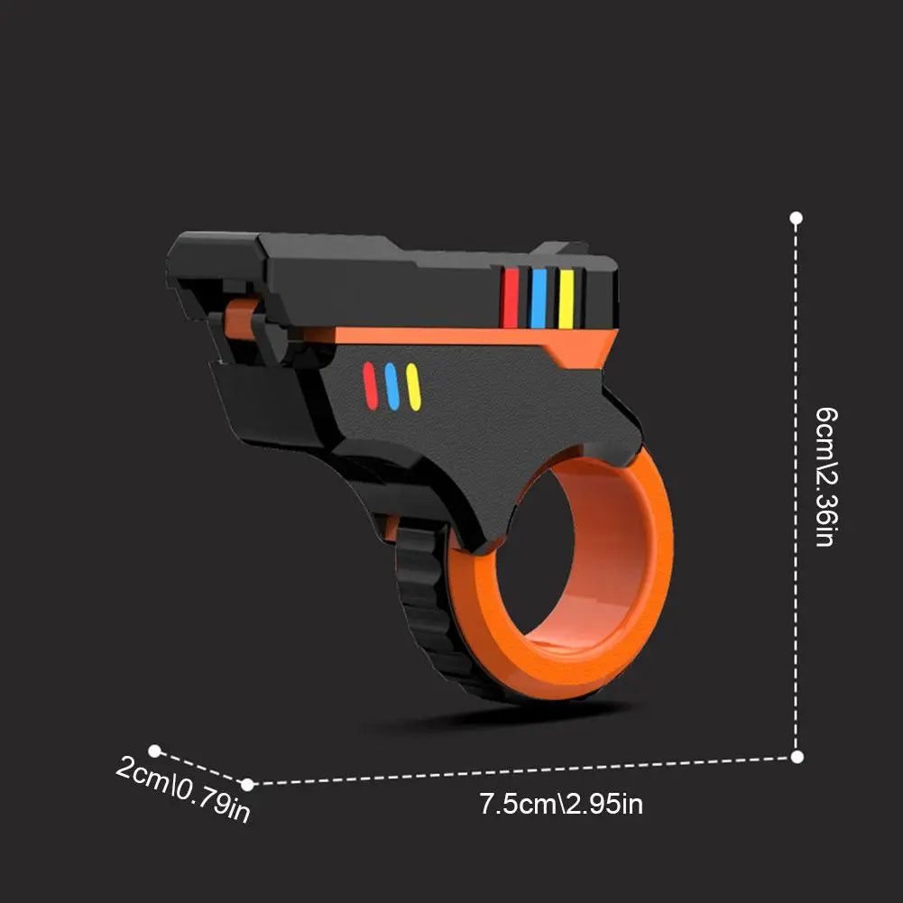3D Printed Rotary Finger Slider Fidget Toy – Textured Ratchet Spinner